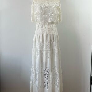 Ina White Lace Maxi Dress